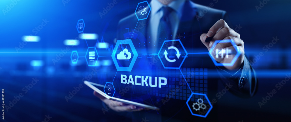 Fototapeta premium Backup Disaster recovery data protection technology concept.