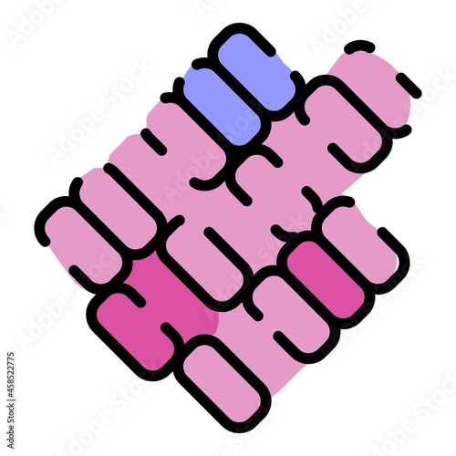 Colony of bacteria icon. Outline colony of bacteria vector icon color flat isolated