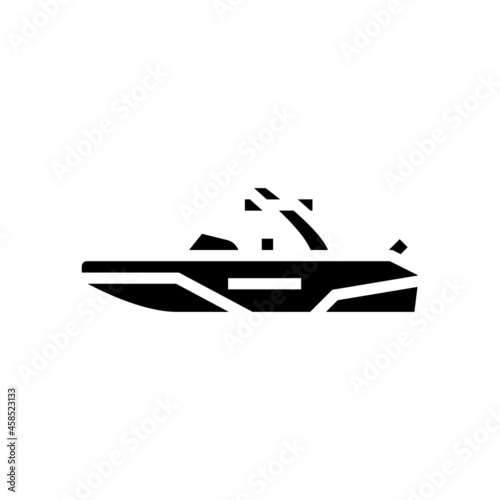 wakeboard ski boat glyph icon vector. wakeboard ski boat sign. isolated contour symbol black illustration