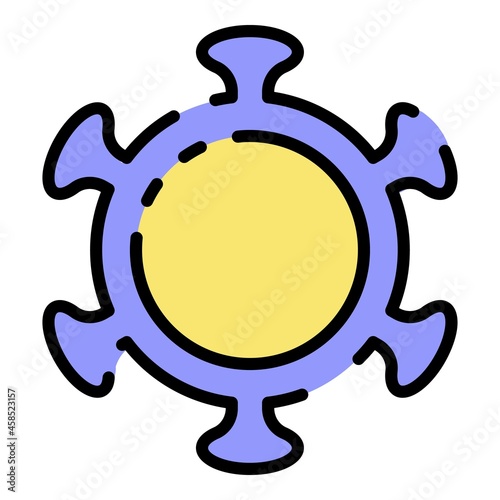Microbe icon. Outline microbe vector icon color flat isolated