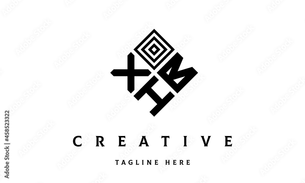 Obraz premium XBH rectangle three latter logo vector