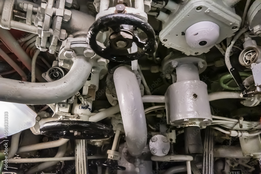 Inside French submarine "Espadon" ("Swordfish", 78m long), craft was