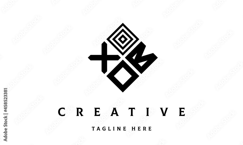 XBO rectangle three latter logo vector