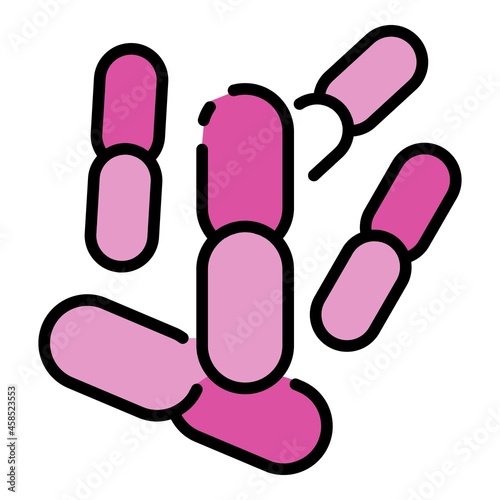 Bacillus icon. Outline bacillus vector icon color flat isolated