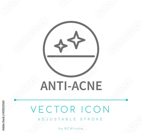 Anti-Acne Cosmetics Skincare Line Icon.