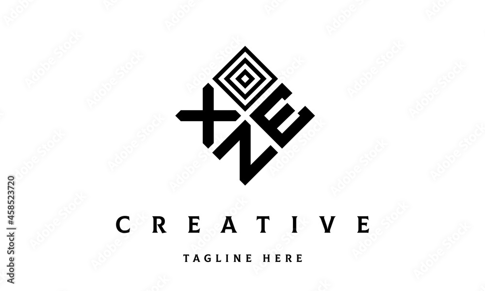 XEN rectangle three latter logo vector