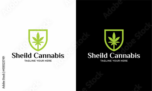 marijuana or cannabis leaf designed in graphic vector design template.