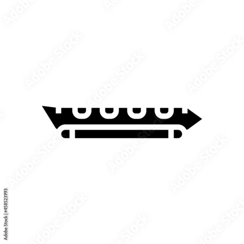 banana boat glyph icon vector. banana boat sign. isolated contour symbol black illustration