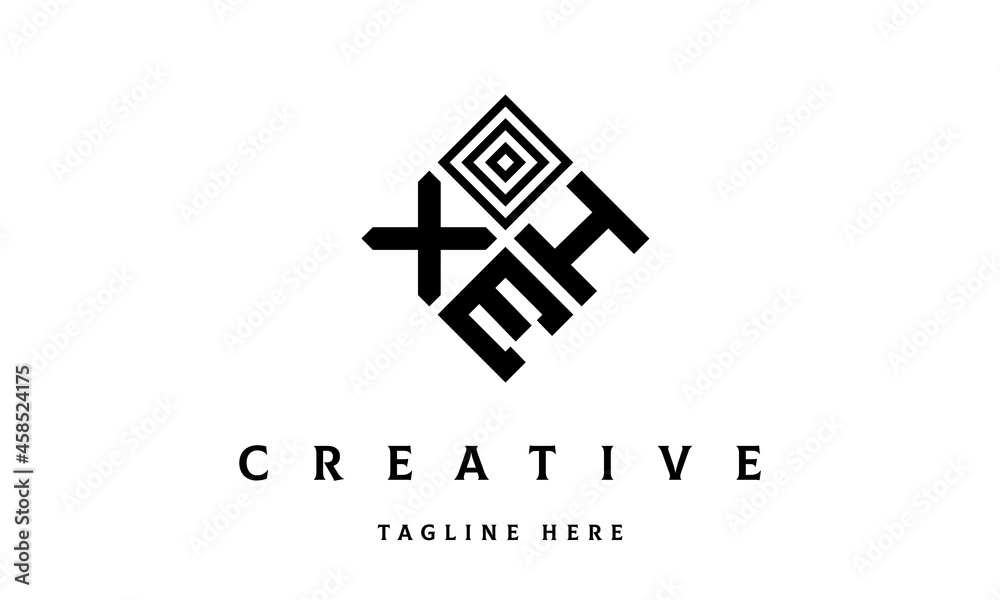 XHE rectangle three latter logo vector XHE rectangle three latter logo vector