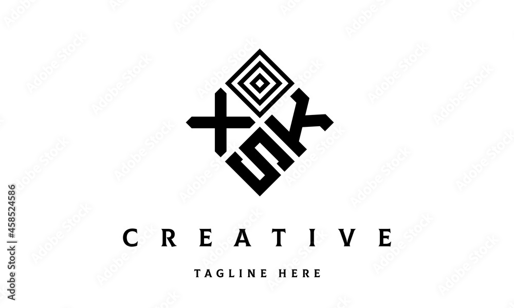 Fototapeta premium XKS square three latter logo vector 