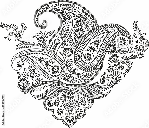 floral pattern element, indian ornament Stock Image