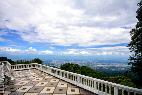 View point the city of Chiang Mai. Airport view from Wat Phra That Doi Suthep