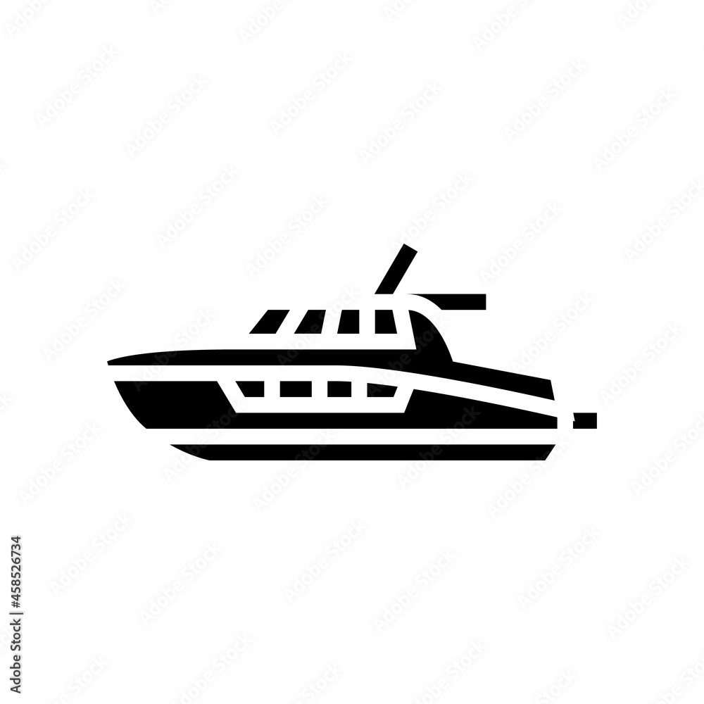 cabin cruiser boat glyph icon vector. cabin cruiser boat sign. isolated contour symbol black illustration cabin cruiser boat glyph icon vector. cabin cruiser boat sign. isolated contour symbol black illustration