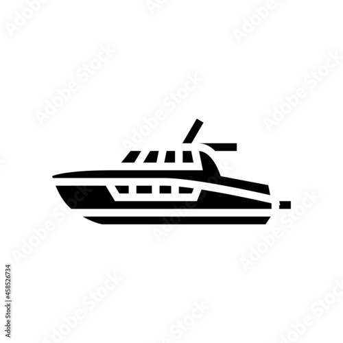 cabin cruiser boat glyph icon vector. cabin cruiser boat sign. isolated contour symbol black illustration