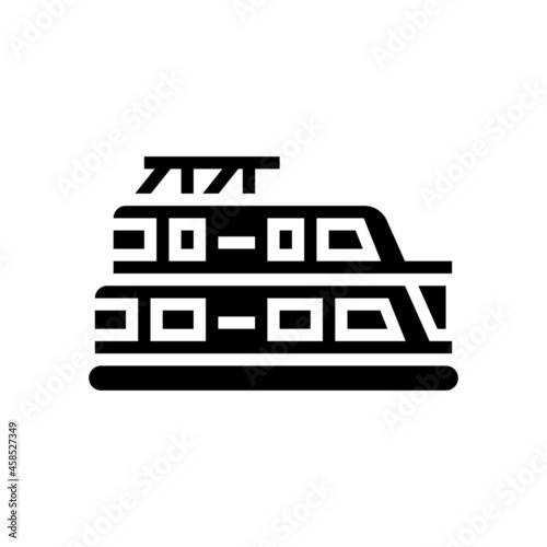 houseboat boat glyph icon vector. houseboat boat sign. isolated contour symbol black illustration