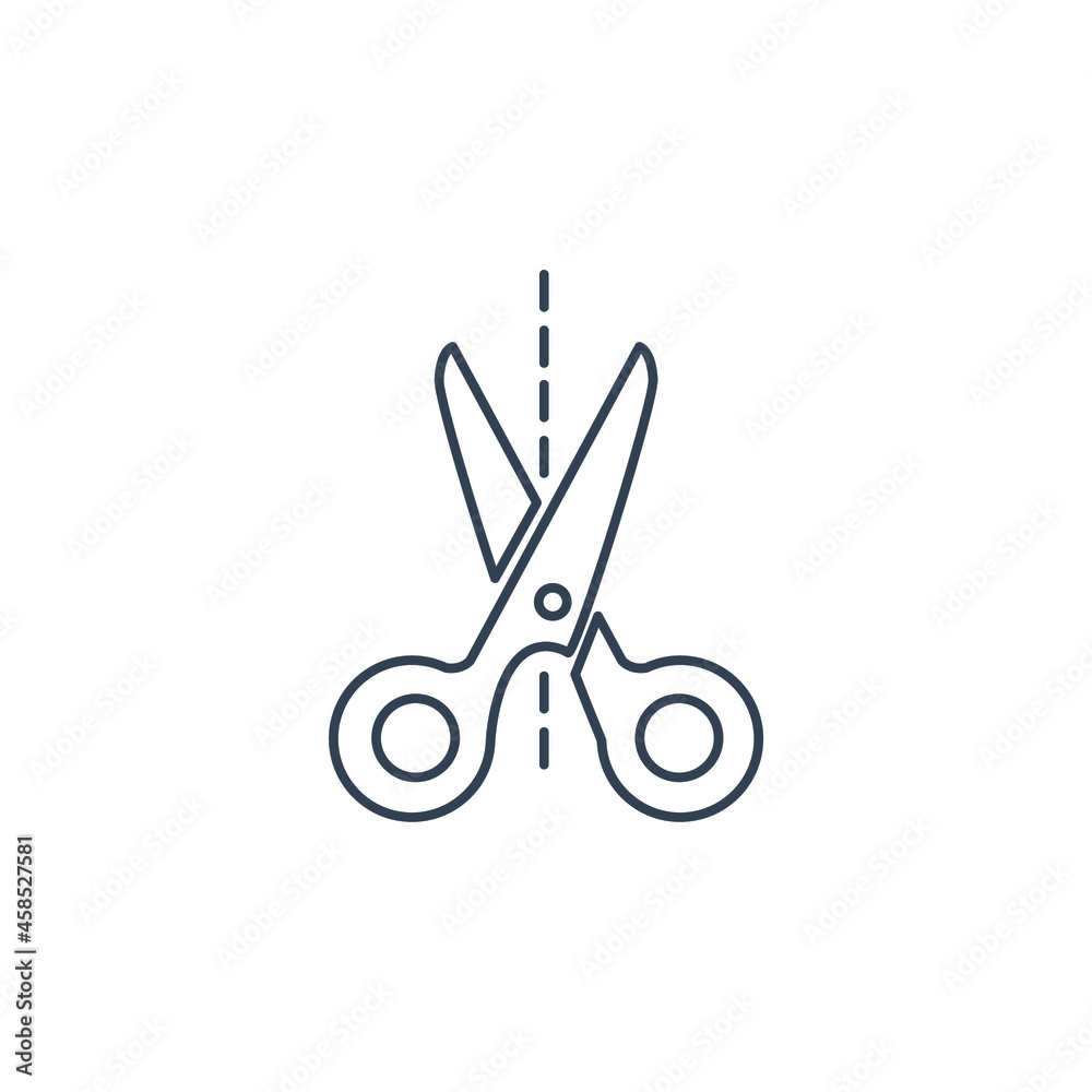 Scissors cut line icons set. Scissors cut line pack symbol vector elements for infographic web Scissors cut line icons set. Scissors cut line pack symbol vector elements for infographic web