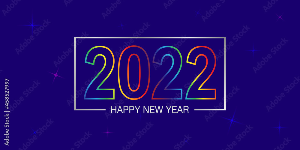 Fototapeta premium Happy New Year 2022 text design. Background illustration. 