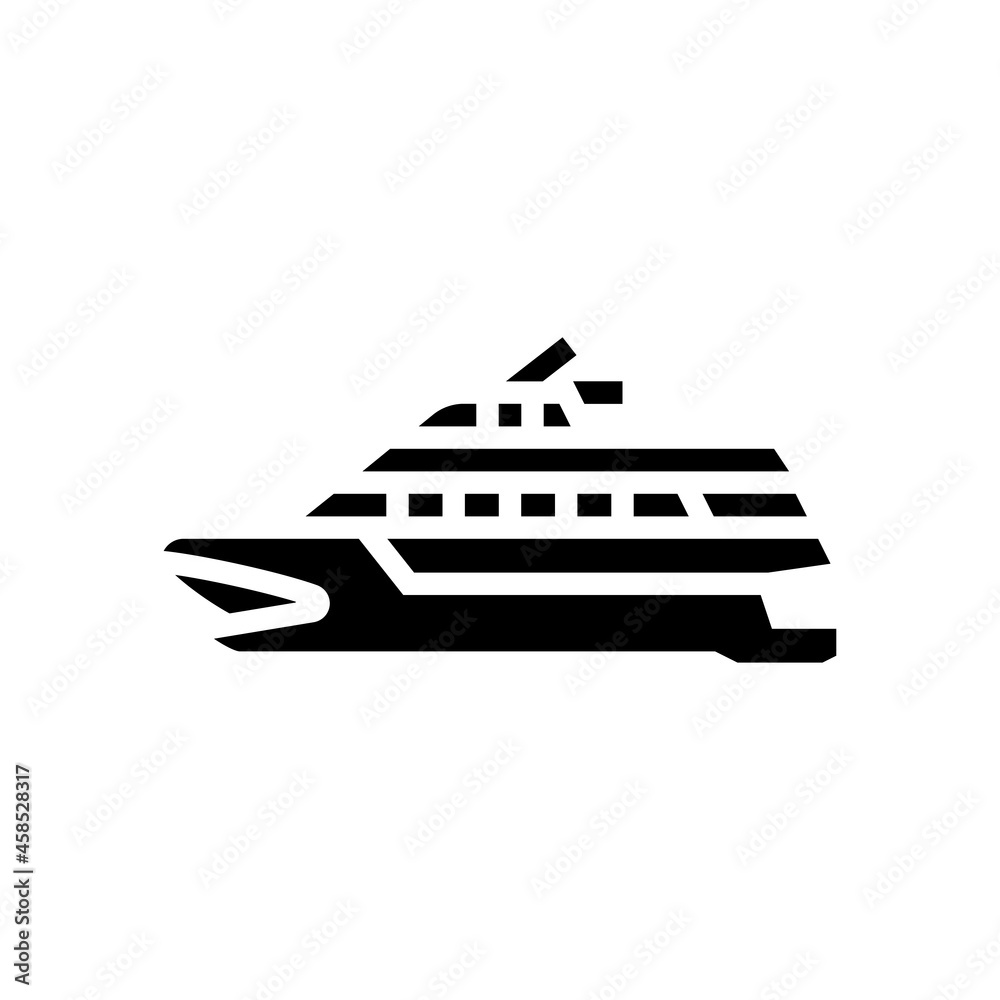 catamaran boat glyph icon vector. catamaran boat sign. isolated contour symbol black illustration
