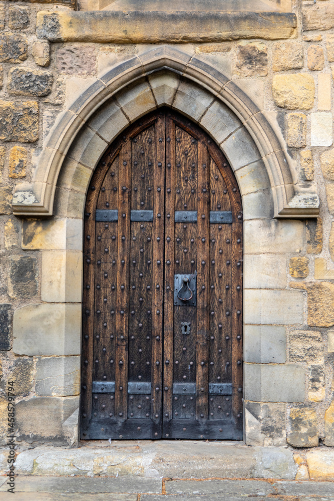 Doorway at Hexham Abbey in Northumberland, UK