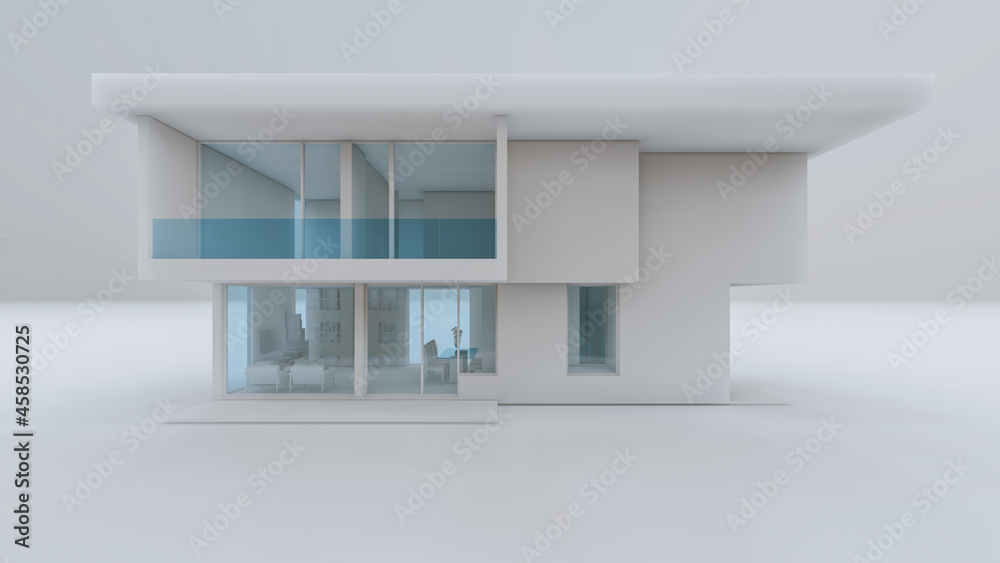 3D Rendering Architectural House Illustration 3D Rendering Architectural House Illustration