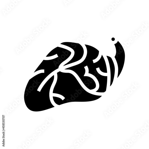 heart chicken glyph icon vector. heart chicken sign. isolated contour symbol black illustration
