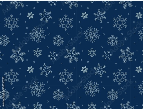 A pattern with snowflakes. Elements of winter, Christmas and New Year design. Vector illustration.
