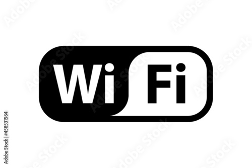 Free wifi zone black icon. Wi-fi black vector free. Illustration on white background free wifi sticker, free wi-fi icon, free wi fi label sign.