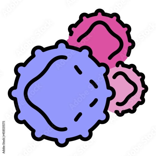 Bacteria spores icon. Outline bacteria spores vector icon color flat isolated