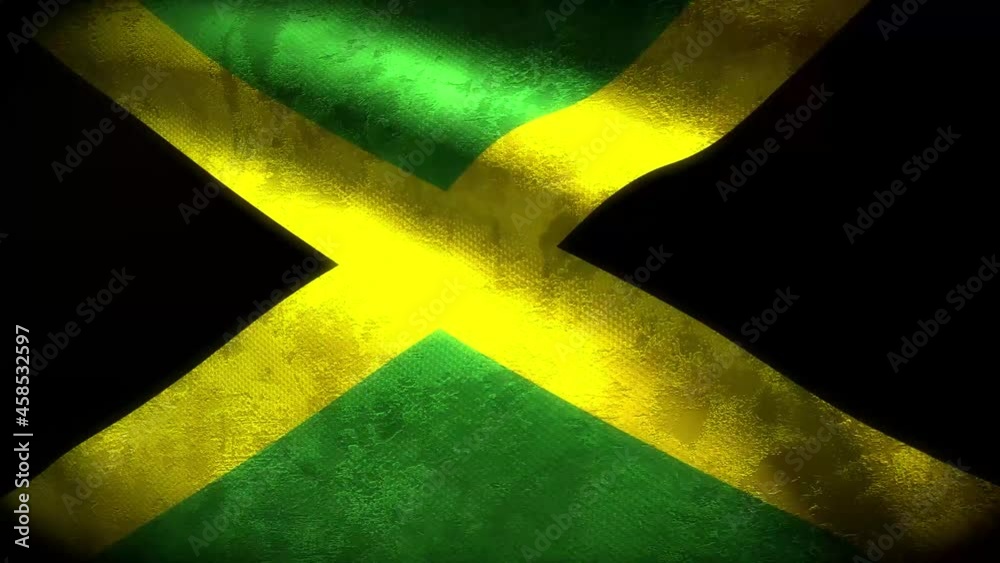 Jamaica grungy flag loop