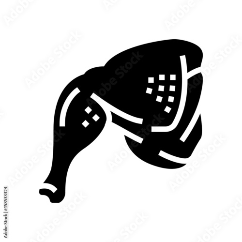 leg quarter chicken glyph icon vector. leg quarter chicken sign. isolated contour symbol black illustration