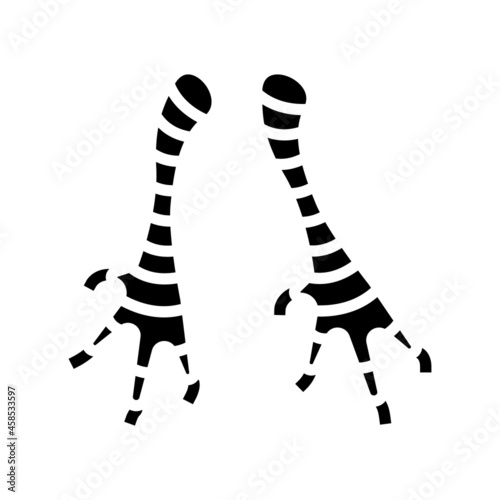 feet chicken glyph icon vector. feet chicken sign. isolated contour symbol black illustration