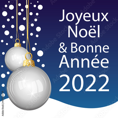 Joyeux Noël et Bonne Année 2022 ! Carte de vœux vectorielle.