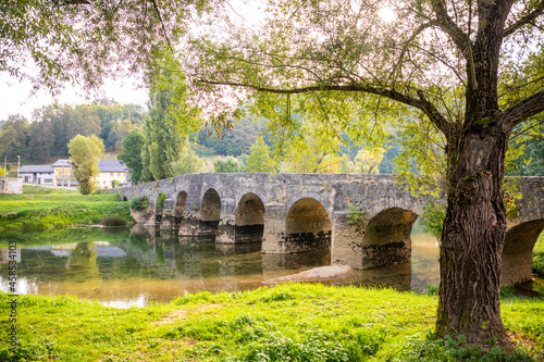  Old stone bridge on the river Dobra in Karlovac county, Croatia 
