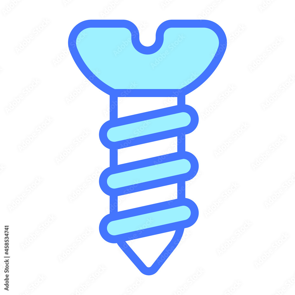 screw vector outline icon, blue line vector design screw vector outline icon, blue line vector design