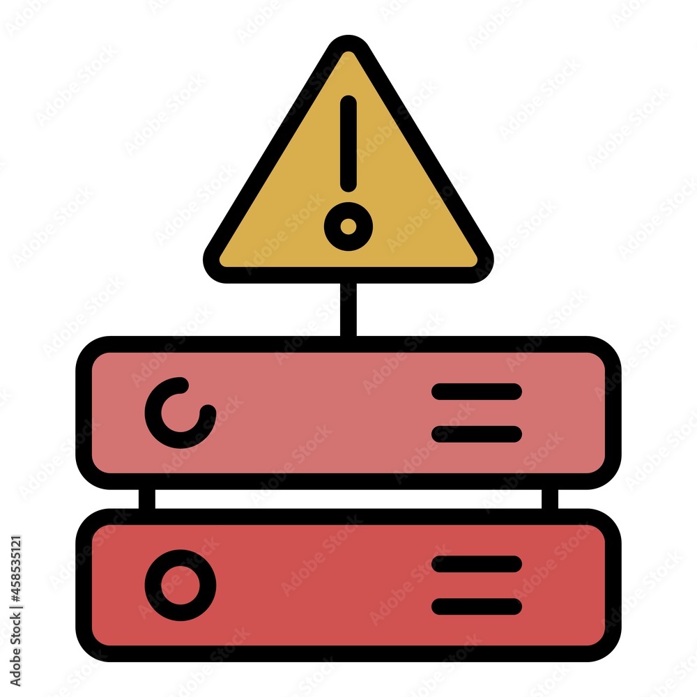 Server firewall icon. Outline server firewall vector icon color flat isolated Server firewall icon. Outline server firewall vector icon color flat isolated
