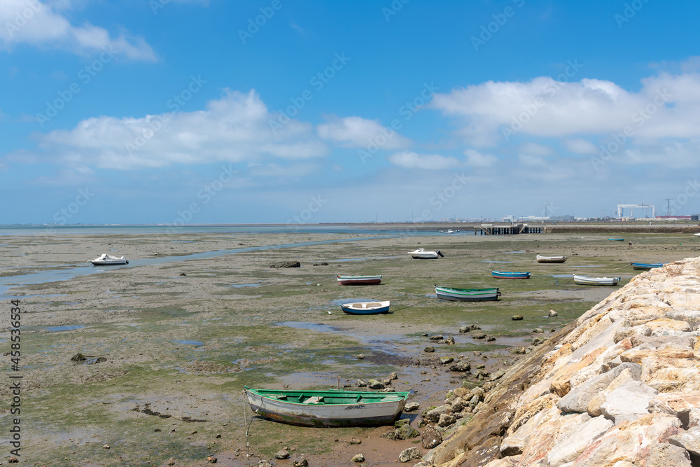 Fishing boats on the Cachucha beach in Puerto Real, Cadiz. Andalusia, Spain. Europe.
Fishing boats on the Cachucha beach in Puerto Real, Cadiz. Andalusia, Spain. Europe.