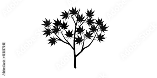 Tree Silhouette Design This design can be used for design components. Can be corrected again. Tree shadow. Brown maple, oak, poplar, birch