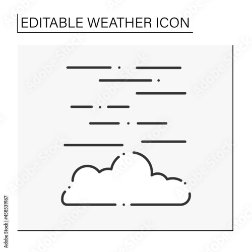 Fog line icon. Haze. Mist weather. Hazed sky with clouds. Weather forecast. Weather concept. Isolated vector illustration. Editable stroke