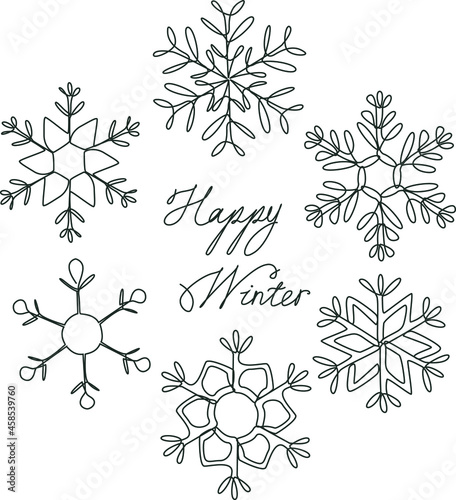 Postcard with snowflakes 