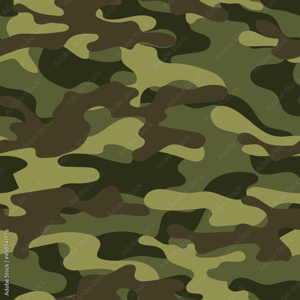 green Camouflage texture seamless. Abstract military camouflage