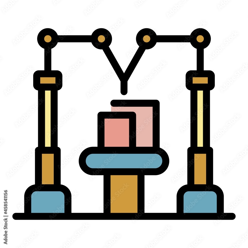 Modern assembly line icon. Outline modern assembly line vector icon color flat isolated Modern assembly line icon. Outline modern assembly line vector icon color flat isolated