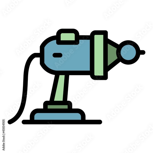 Assembly pistol icon. Outline assembly pistol vector icon color flat isolated