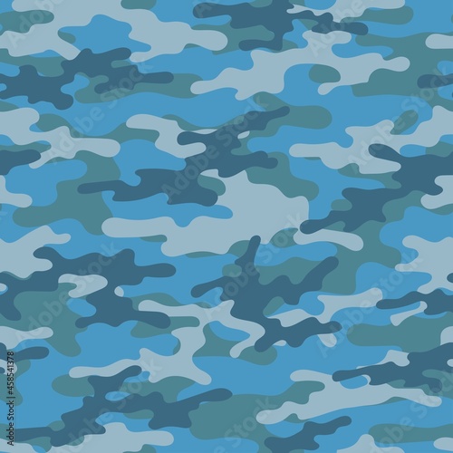 military camouflage blue print seamless vector pattern. green background .modern.