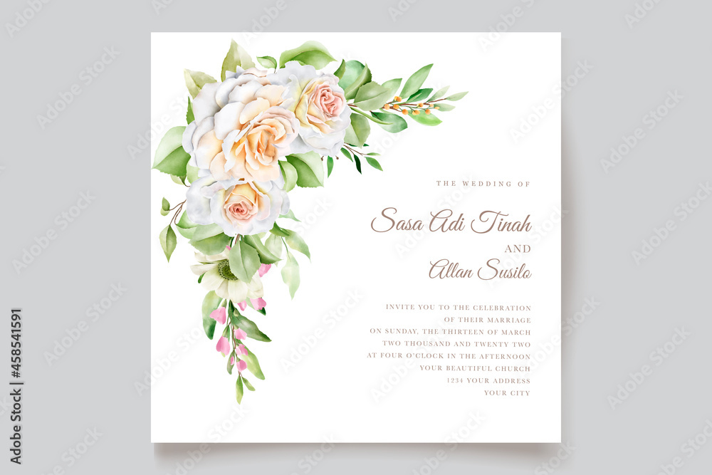beautiful hand drawn roses wedding invitation card set beautiful hand drawn roses wedding invitation card set