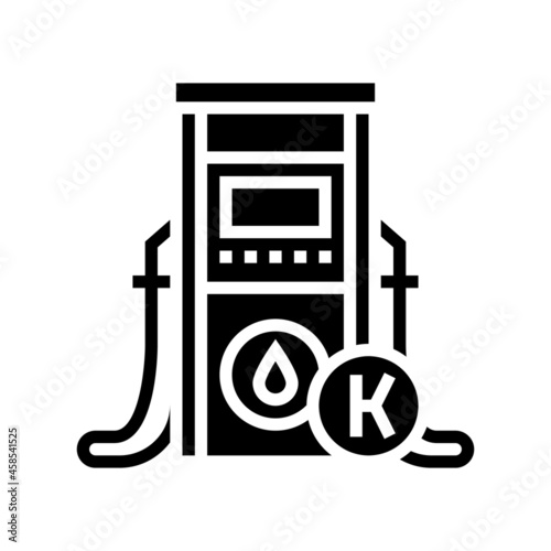 kerosene gas station glyph icon vector. kerosene gas station sign. isolated contour symbol black illustration