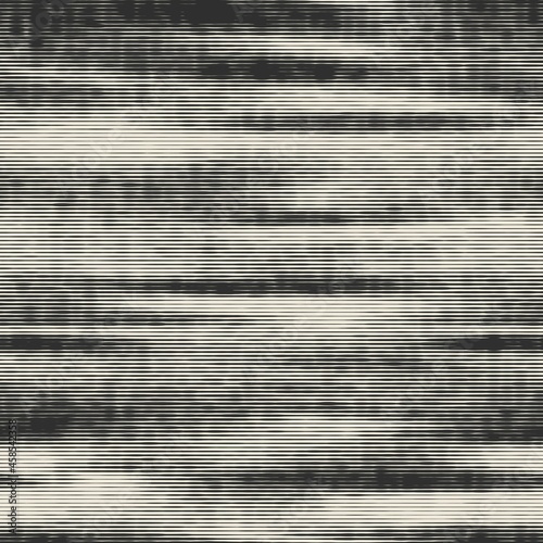 Seamless monochrome urban degrade striped effect in vector repeat graphic motif for print. Vector illustration. Modern worn aged fashion motif. Rough glitch effect. Abstract neutral material textile.