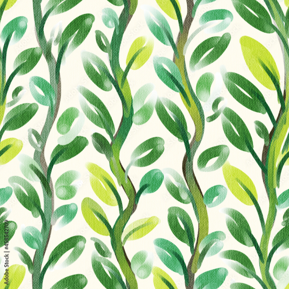 Seamless pattern with watercolor leaves Seamless pattern with watercolor leaves