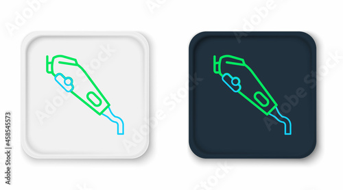 Line Electrical hair clipper or shaver icon isolated on white background. Barbershop symbol. Colorful outline concept. Vector