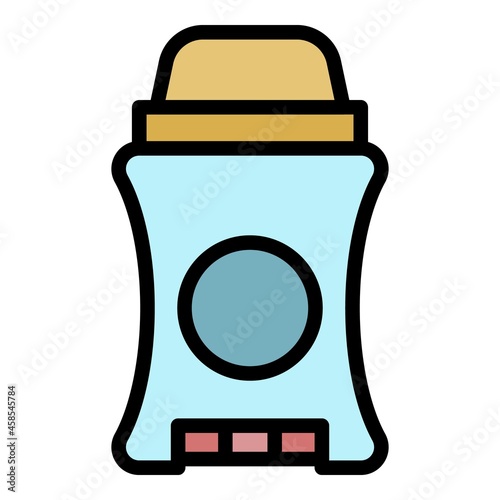 Man roll deodorant icon. Outline man roll deodorant vector icon color flat isolated