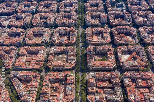 Barcelona City Spain With Amazing Architecture Aerial View